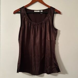 Chicos chocolate brown sleeveless top, size small
